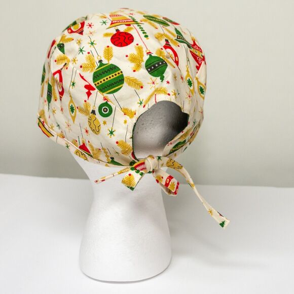 Handmade Dental Medical Christmas Festive Unisex One Size Scrub Hat Surgical Cap - Picture 2 of 3